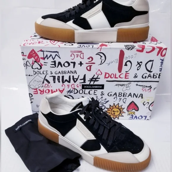 Dolce & Gabbana Multicolor Leather And Suede Miami LowTop EU 42 US 9 ( EUC)